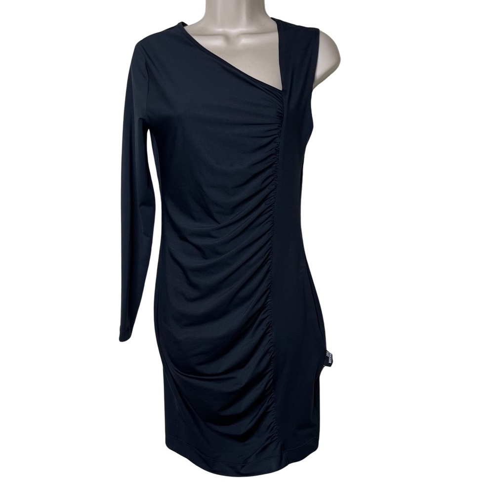 Love Moschino black one sleeve mini dress sz 4
